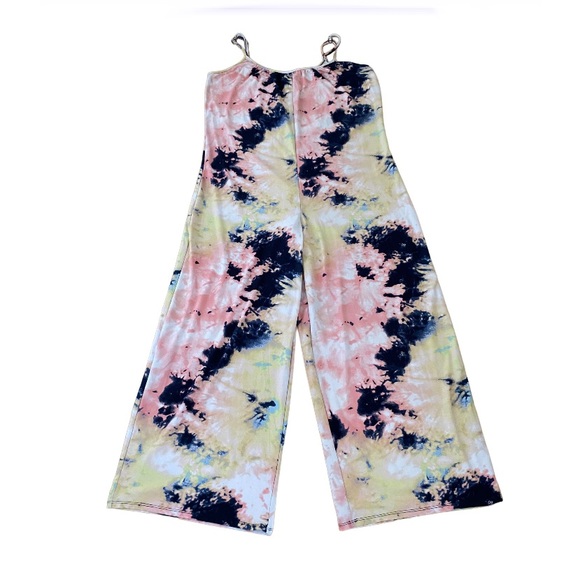 Derek Heart Juniors' Tie Dye Waistless Jumpsuit Size L - Picture 3 of 3